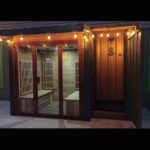 Sauna and outdoor shower is custom built by Sculptdecor